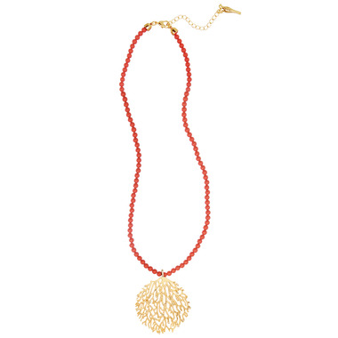 Coral Branch Pendant Necklace